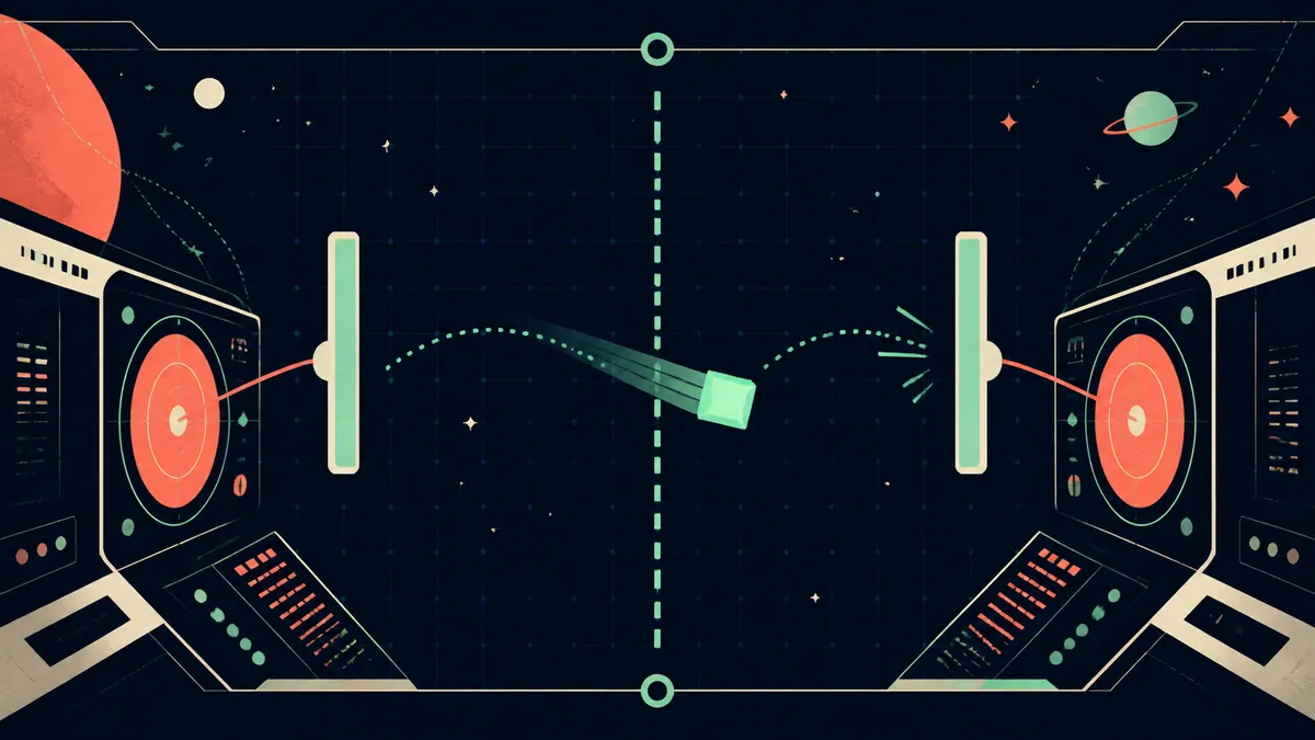 Original cover illustration for Vector Pong